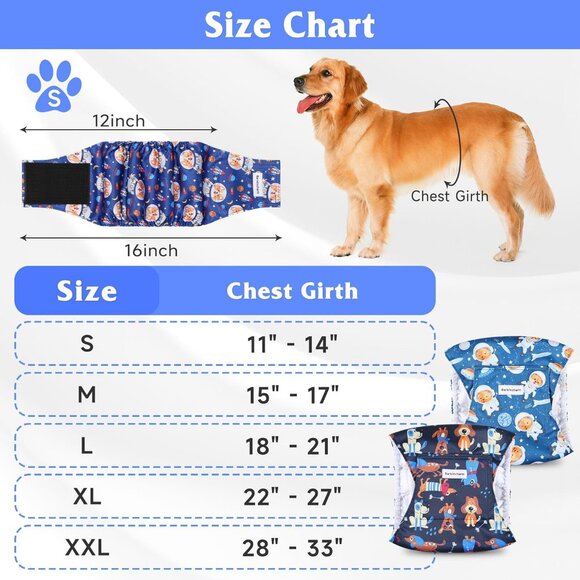 Paw Legend - 2 Male Pee Pee Wraps - Size Large - Picture 3 of 3